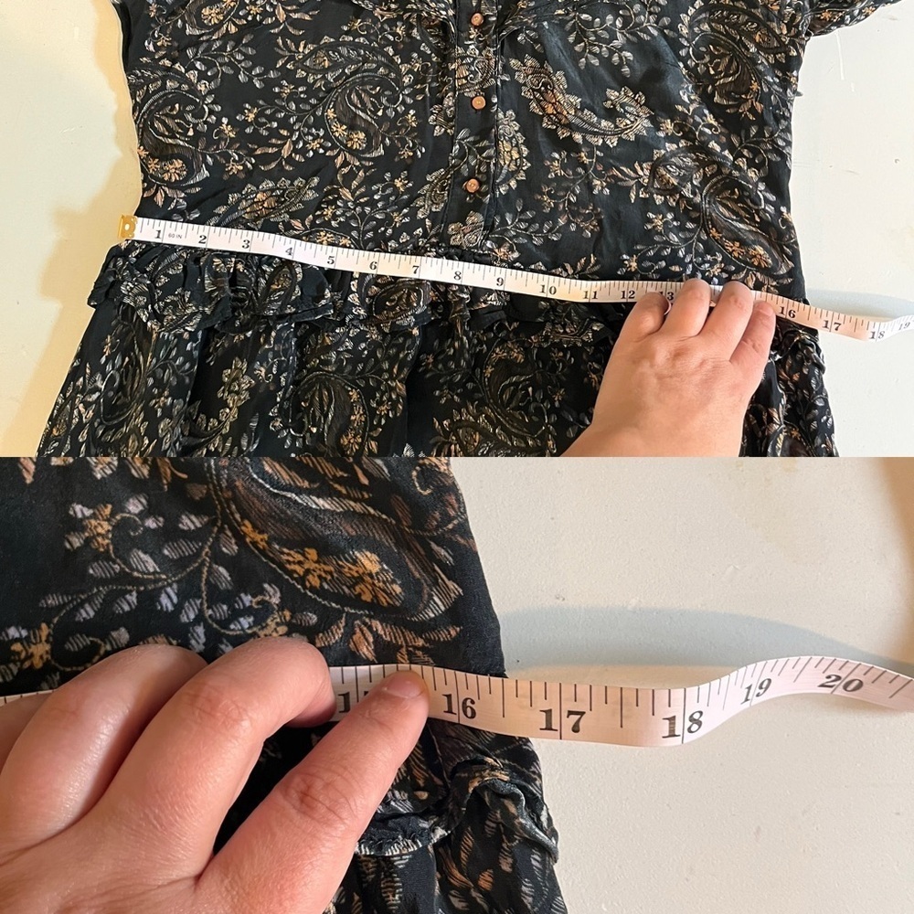 Nicholas Paisley Elsie Dress Black Boho Print - Picture 12 of 14